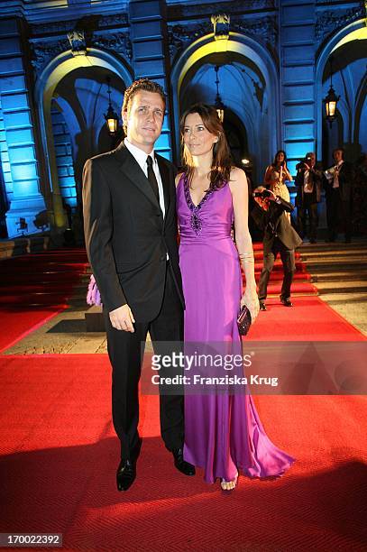 Oliver Bierhoff and his wife Klara In 24th German Sportpresseball On In The Old Opera House in Frankfurt 291005.