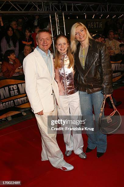 Michaela Merten with husband Pierre Franckh And Daughter In The Julia "Wild Hogs - Hogs" Premiere In Munich.