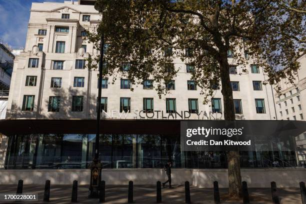 General view of New Scotland Yard on September 25, 2023 in London, England. It has been reported that more than 100 officers have turned in permits...