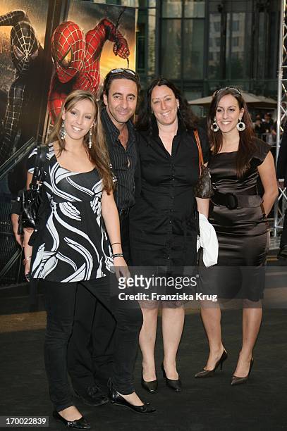 Dieter Landuris With His daughter Fanny , his wife Natasha and daughter Isabella Luna With The Arrival to "Spider - Man 3" Premiere In Berlin On...