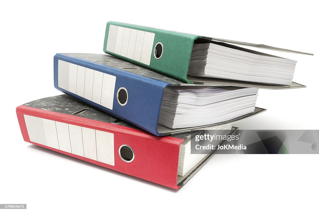 Stack of Colored Ring Binders