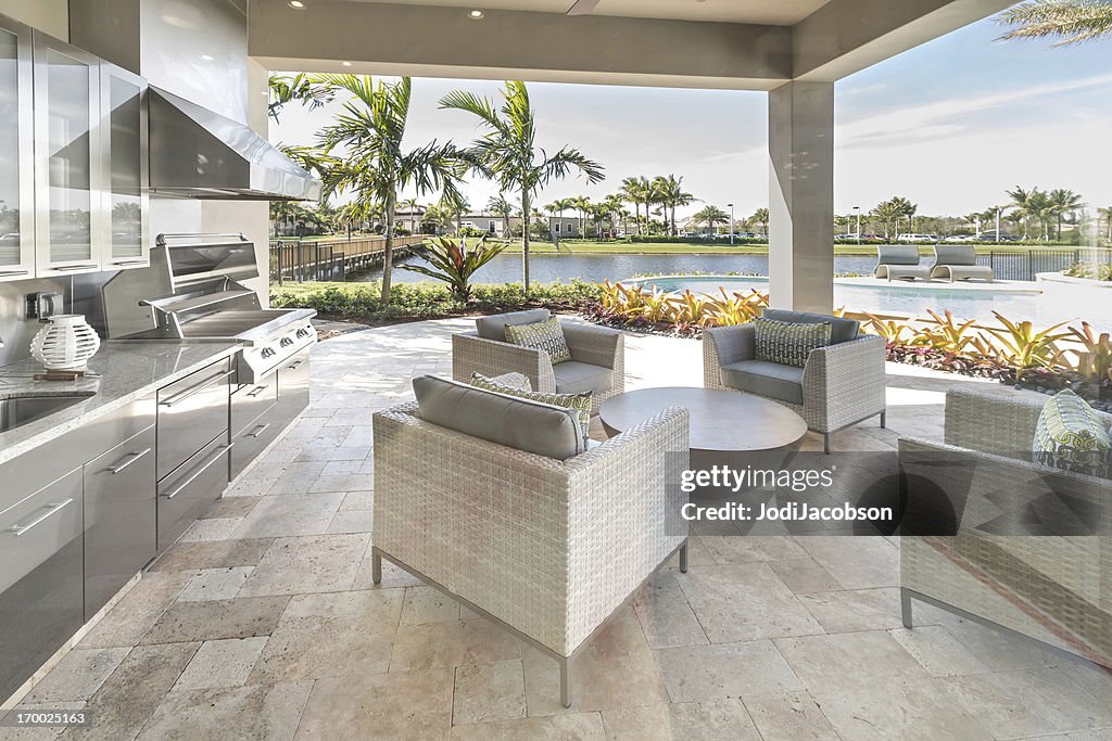 Outdoor patio kitchen luxury exterior