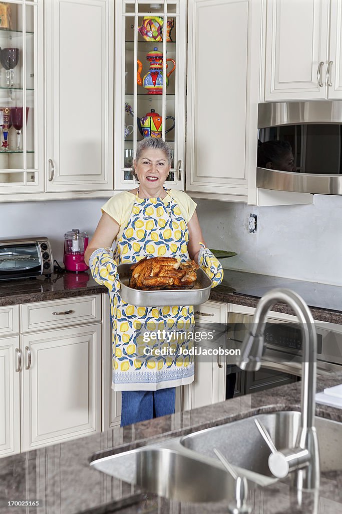 Holiday Turkey in a kitchen interior