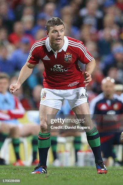 Brian O'Driscoll of the Lions looks on during the tour match between the Western Force and the British & Irish Lions at Patersons Stadium on June 5,...