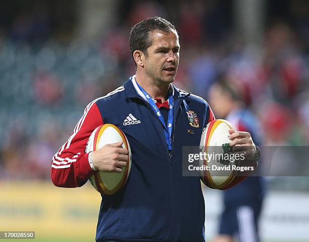 Andy Farrell, the Lions defence coach looks on during the tour match between the Western Force and the British & Irish Lions at Patersons Stadium on...