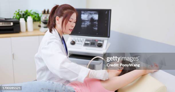 woman lymph ultrasound examination - lymph node stock pictures, royalty-free photos & images