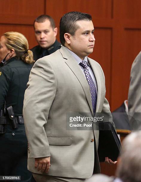George Zimmerman, accused of the murder of Trayvon Martin, arrives for a pretrial hearing in Seminole circuit court June 6, 2013 in Sanford, Florida....
