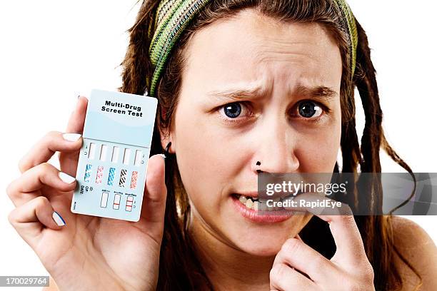nervous young rebel waiting for results of drug test - nail biting stock pictures, royalty-free photos & images