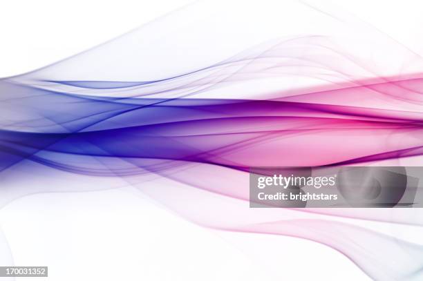 abschluss seidig rauch aus blau, pink - white background wave stock-fotos und bilder