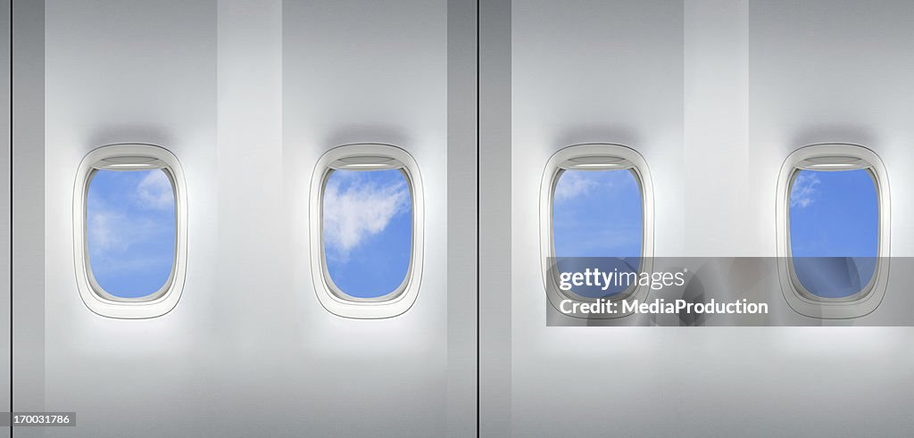 Airplane windows repeating pattern