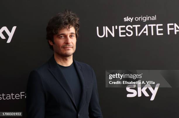 Lino Guanciale attends the photocall of "Un'estate fa" Sky Tv Series at Cinema Troisi on September 25, 2023 in Rome, Italy.