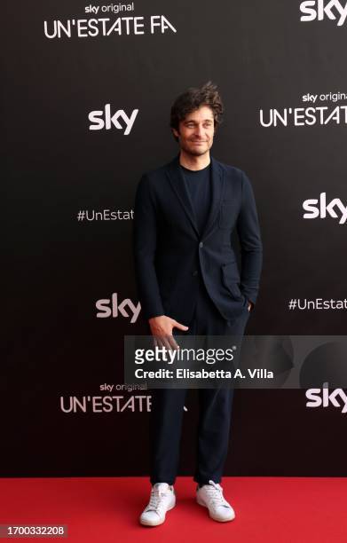 Lino Guanciale attends the photocall of "Un'estate fa" Sky Tv Series at Cinema Troisi on September 25, 2023 in Rome, Italy.