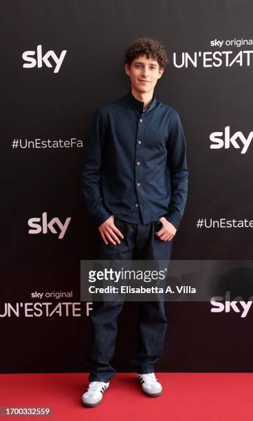 Filippo Scotti attends the photocall of "Un'estate fa" Sky Tv Series at Cinema Troisi on September 25, 2023 in Rome, Italy.
