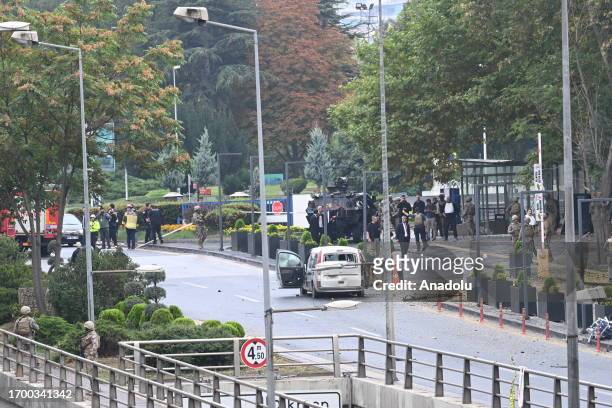 Security measures are increased after 2 terrorists carried out attack with 1 of them blowing himself up near the entrence of Turkish Interior...