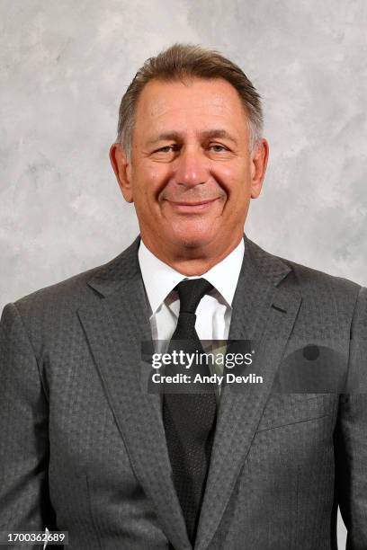 Ken Holland of the Edmonton Oilers poses for his official headshot for the 2023-2024 season on September 20, 2023 at Rogers Place in Edmonton,...