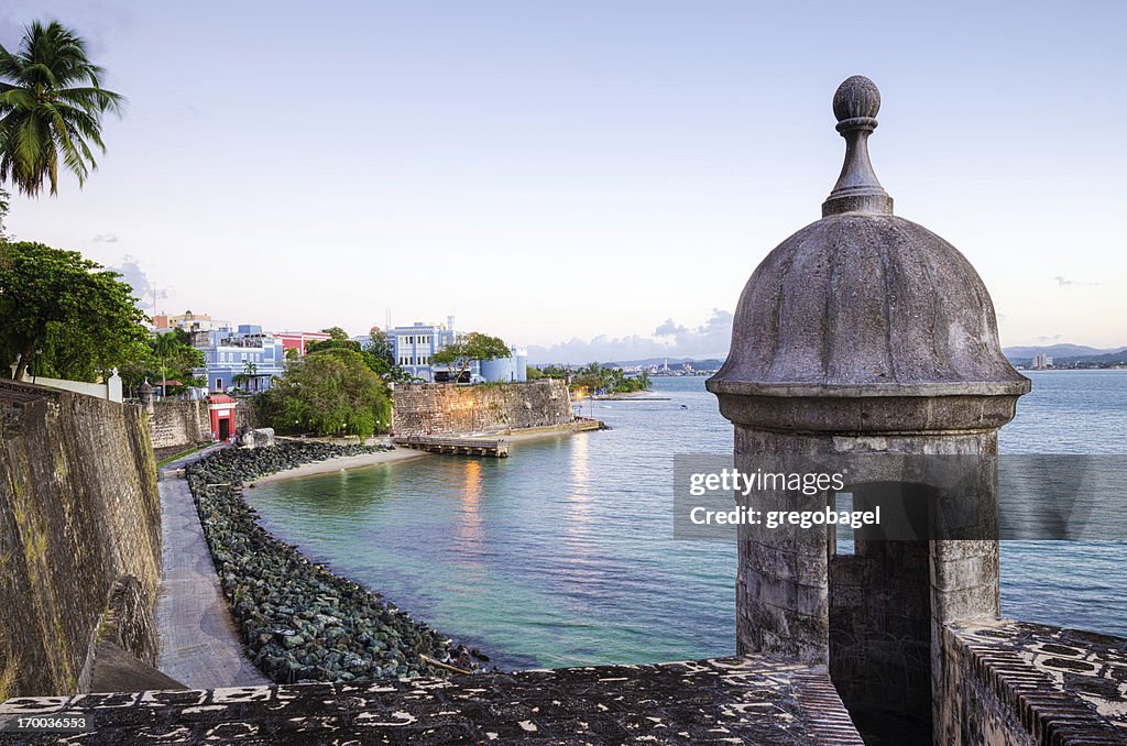 Turret along Old San Juan Wall in Puerto Rico