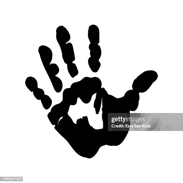 a vector sketchy handprint - handprint stock illustrations