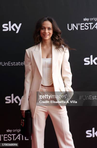 Antonia Fotaras attends the photocall of "Un'estate fa" Sky Tv Series at Cinema Troisi on September 25, 2023 in Rome, Italy.