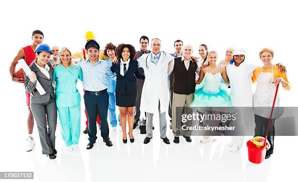 large embraced group of various occupations people. - various occupations stock pictures, royalty-free photos & images