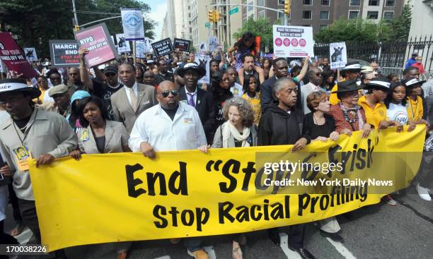 Protesters packed 20 blocks of Fifth Ave. And called for an end to NYPD's stop-and-frisk policy. The Rev. Al Shazrpton leads the way.
