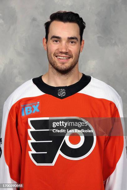 Sean Walker of the Philadelphia Flyers poses for his official headshot for the 2023-2024 season on September 20, 2023 at the Flyers Training Center...