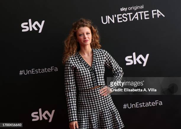 Sofia Iacuitto attends the photocall of "Un'estate fa" Sky Tv Series at Cinema Troisi on September 25, 2023 in Rome, Italy.