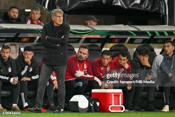 Head coach Senol Gunes of Besiktas pictured during the Uefa Conference League on matchday 1 in group D in the 2023-2024 season between Club Brugge KV...