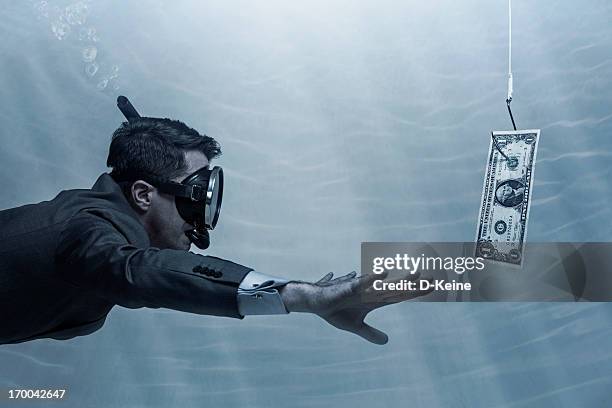 businessman - fishing hook underwater stock pictures, royalty-free photos & images