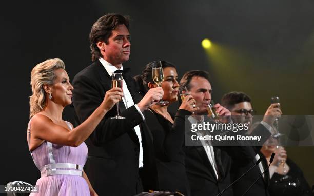 Kylie Rogers, Executive General Manager Customer and Commercial of the AFL, Gillon McLachlan, Chief Executive Officer of the AFL, Laura Kane,...