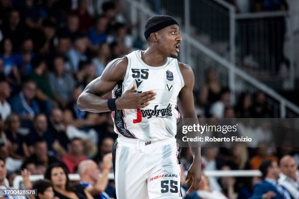 Abass Awudu Abass of Virtus Segafredo Bologna during the LBA FrecciaRossa Supercup 2023 Final match between Virtus Segafredo Bologna and Germani...