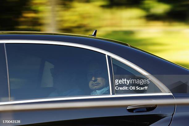 Delegates arrive at The Grove hotel, which is hosting the annual Bilderberg conference, on June 6, 2013 in Watford, England. The traditionally...