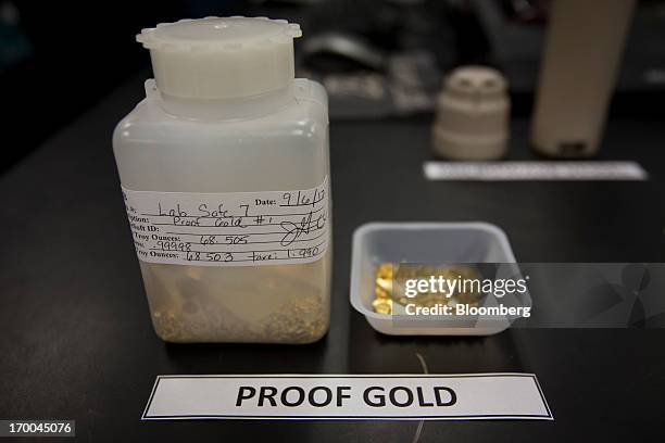 "Proof Gold" is displayed at the United States Mint at West Point in West Point, New York, U.S., on Wednesday, June 5, 2013. Sales of gold and silver...