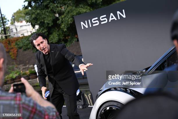 Of Global Design, Alfonso Albaisa speaks onstage. Nissan launches it's new electric vehicle Concept 20-23 on a barge in the Paddington Canal on...