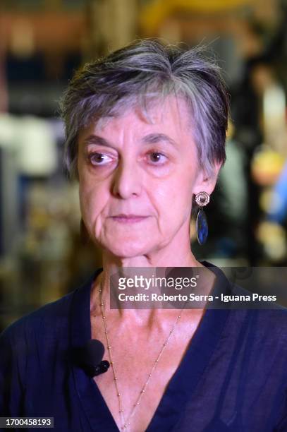 Italian art historian Emanuela Daffra Director of Opificio delle Pietre Dure attends the Opificio delle Pietre Dure Restorers Laboratory Press...