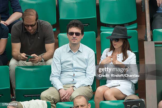 Elsa Zylberstein and Guest sighting at french open 2013 at Roland Garros on June 6, 2013 in Paris, France.