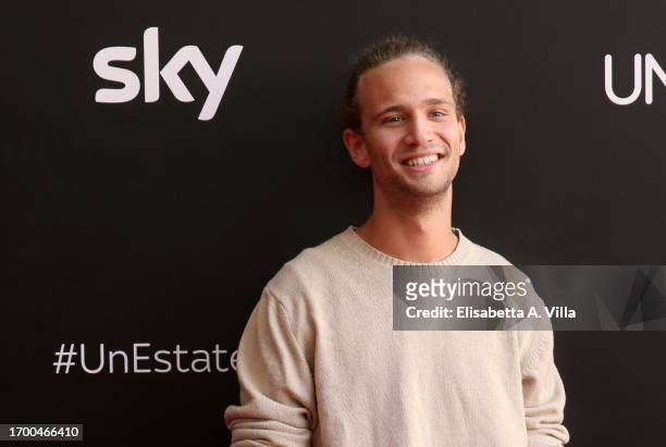 Tobia De Angelis attends the photocall of "Un'estate fa" Sky Tv Series at Cinema Troisi on September 25, 2023 in Rome, Italy.