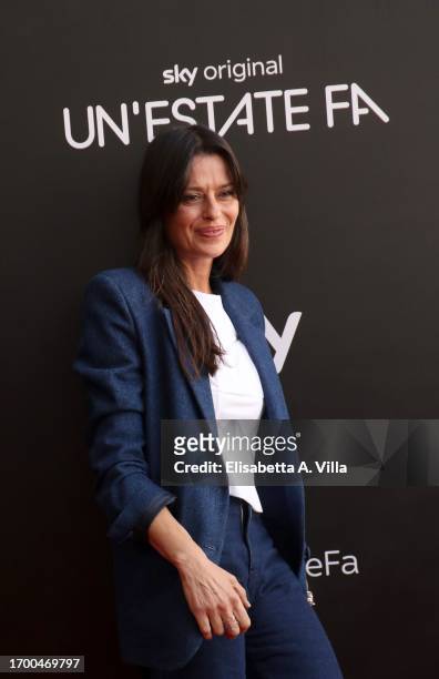 Claudia Pandolfi attends the photocall of "Un'estate fa" Sky Tv Series at Cinema Troisi on September 25, 2023 in Rome, Italy.