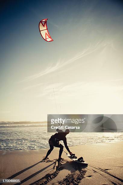 kiteboarding - kite surfing stock pictures, royalty-free photos & images