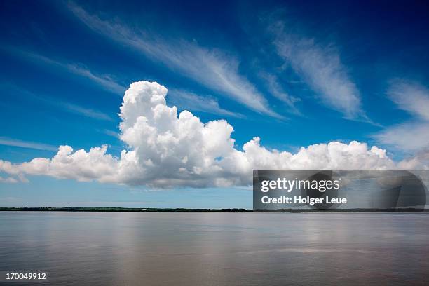 white cloud in blue sky on guayas river - guayaquil stock pictures, royalty-free photos & images