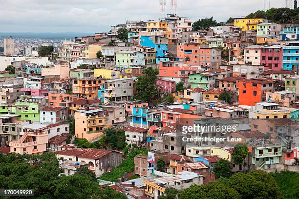 colorful houses in las penas district - guayaquil stock pictures, royalty-free photos & images