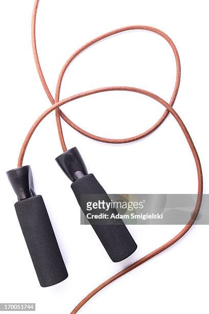leather jump rope - jump rope stockfoto's en -beelden