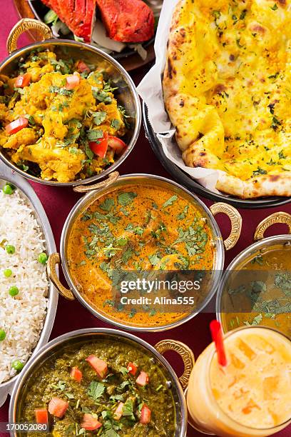 indian food: assortments of dishes - lassi stock pictures, royalty-free photos & images