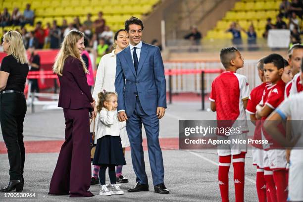 Ekaterina SARTORI-RYBOLOVLEVA and Juan SARTORI vice presidents of Monaco and their daughter during the Ligue 1 Uber Eats match between Association...