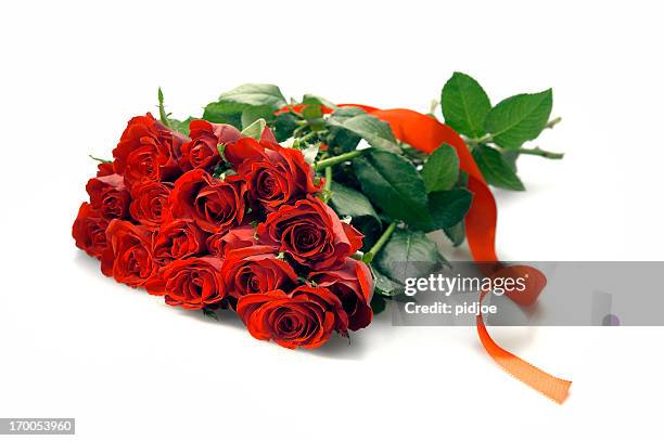 bouquet of red roses - rose isolated stock pictures, royalty-free photos & images