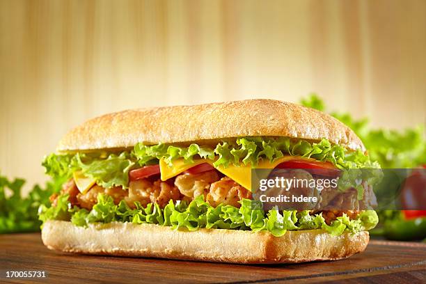 sandwich with chicken strips - chicken tenders stock pictures, royalty-free photos & images