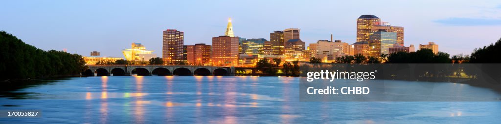 Scenic skyline view of Hartford, CT