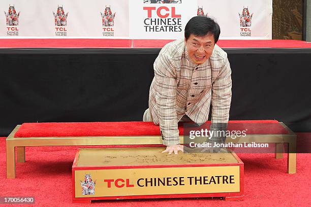 Jackie Chan attends his Hand/Footprint Cement Ceremony at TCL Chinese Theatre on June 6, 2013 in Hollywood, California.