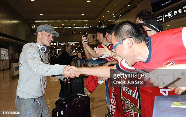 Freddie Ljungberg arrives at Narita International Airport on June 7, 2013 in Narita, Japan.
