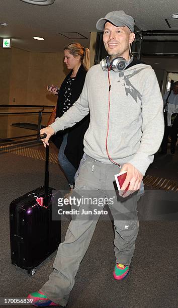 Freddie Ljungberg arrives at Narita International Airport on June 7, 2013 in Narita, Japan.