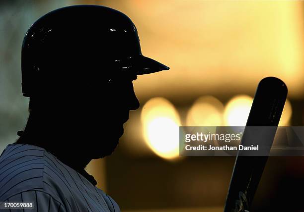 Adam Dunn of the Chicago White Sox prepares to bat against Oakland Athletics at U.S. Cellular Field on June 6, 2013 in Chicago, Illinois.
